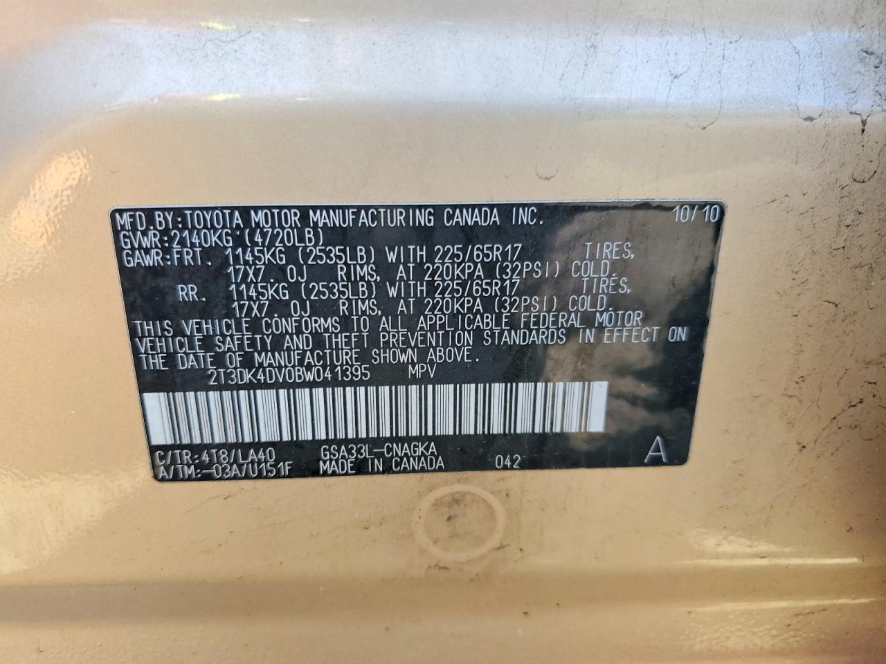 2011 TOYOTA RAV4 LIMITED photo 25