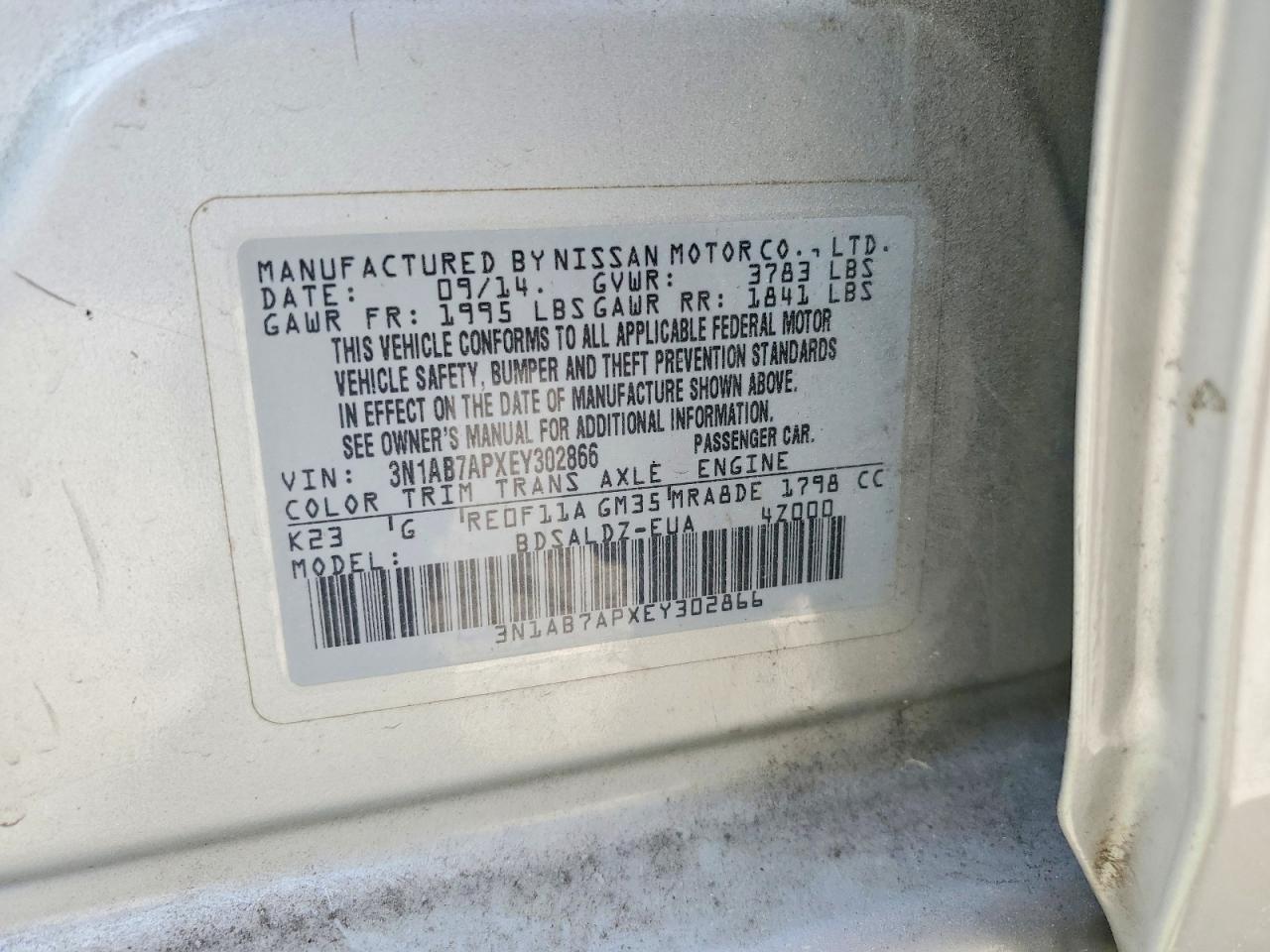 2014 NISSAN SENTRA SV photo 34