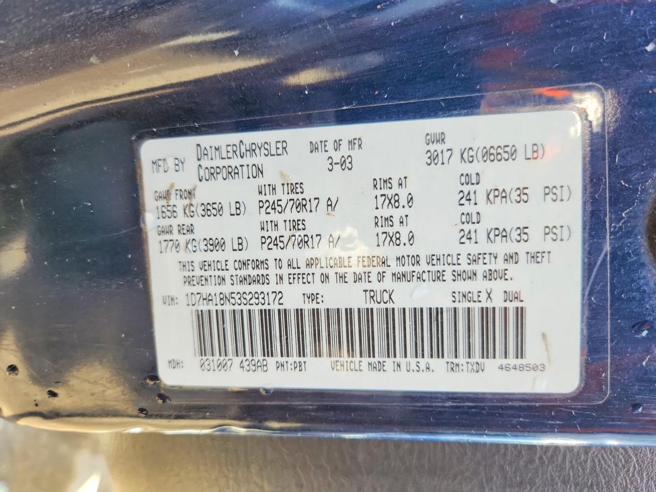 2003 DODGE RAM 1500 ST photo 12