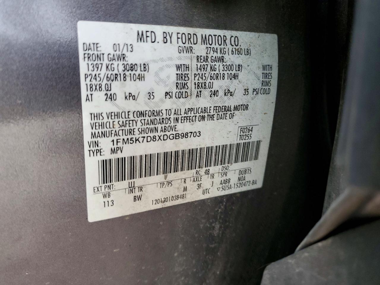2013 FORD EXPLORER XLT photo 25
