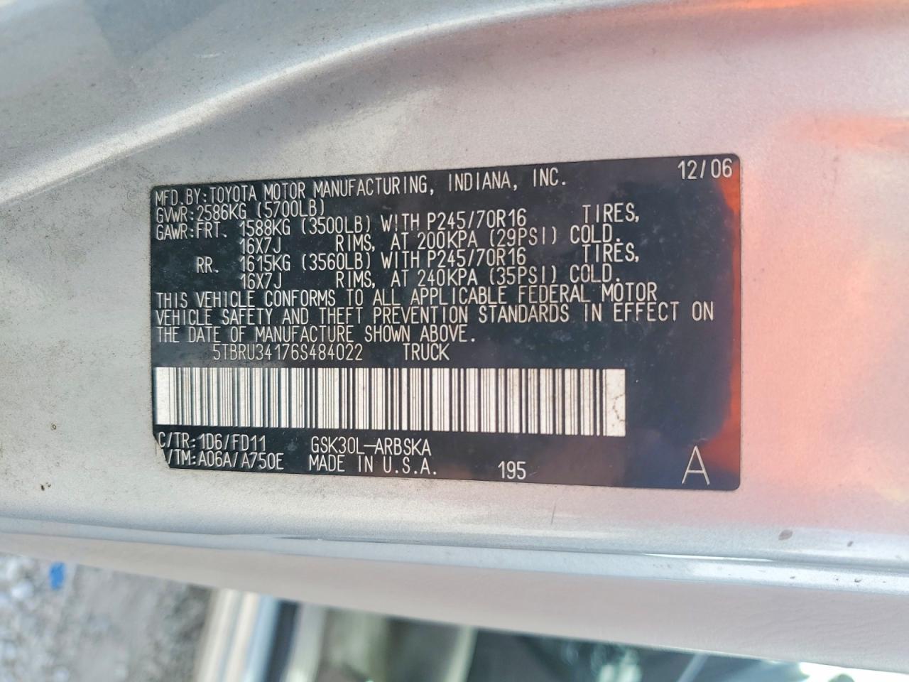2006 TOYOTA TUNDRA SR5 photo 34
