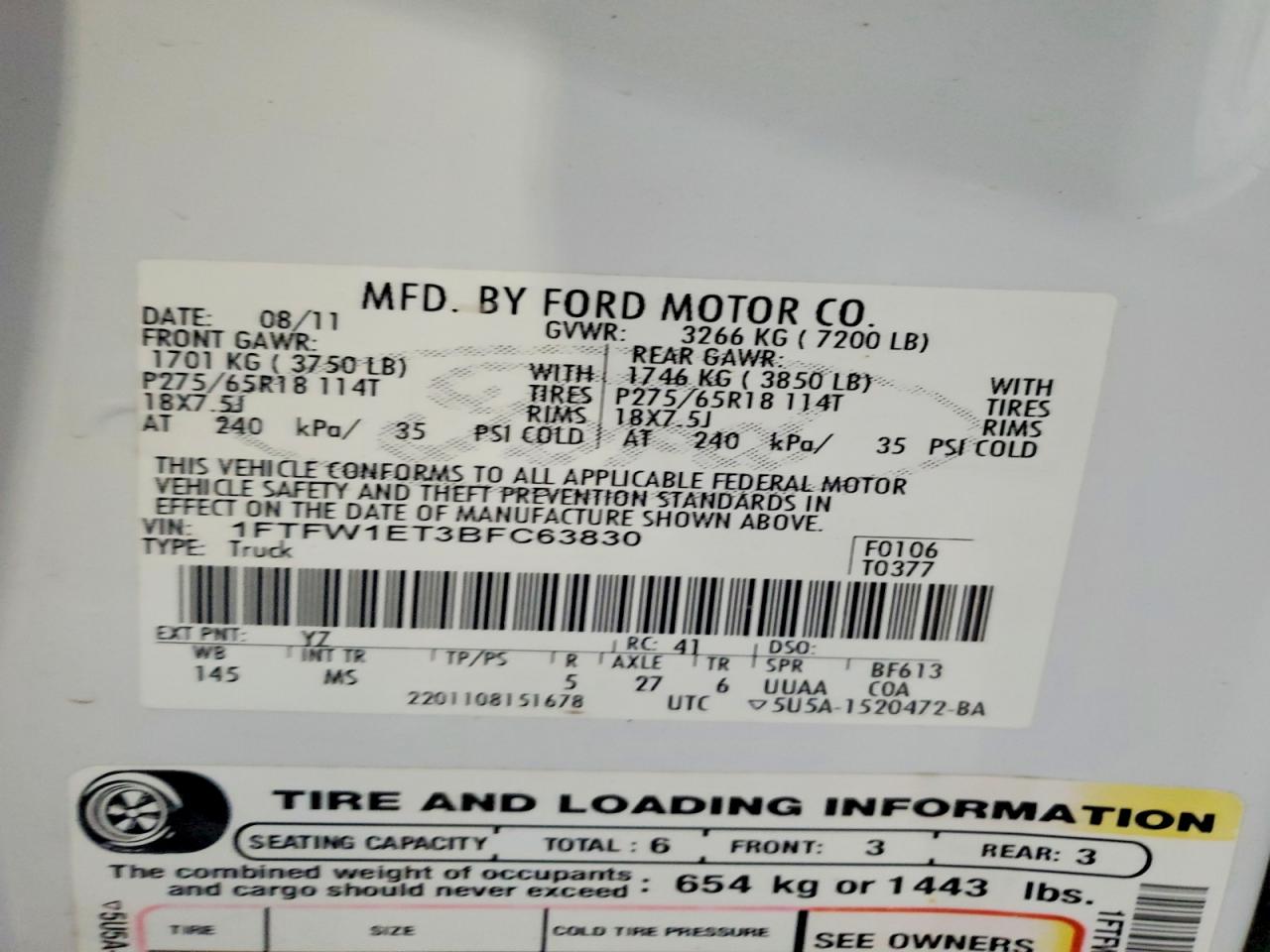 2011 FORD F150 SUPERCREW photo 34