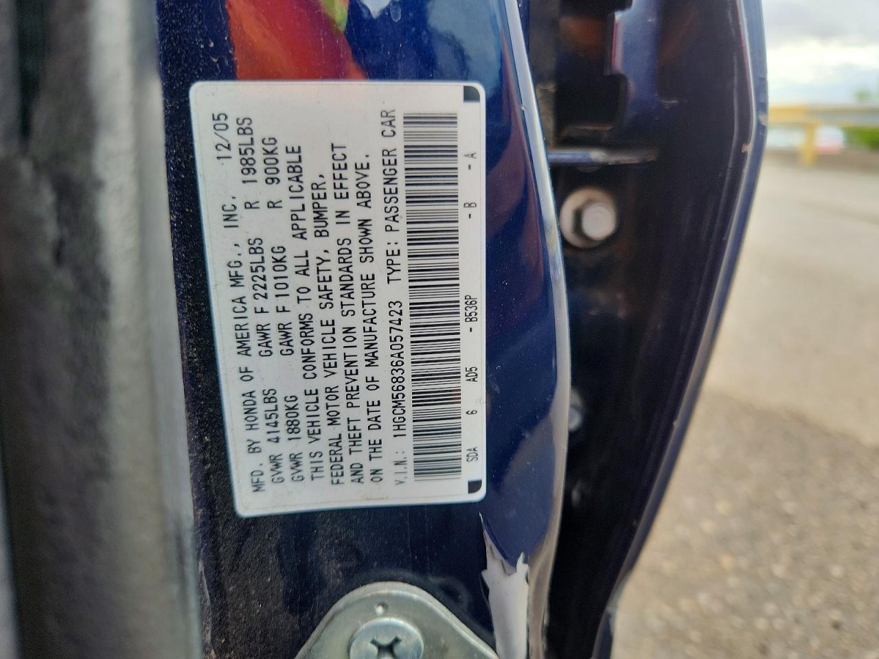 2006 HONDA ACCORD EX photo 23