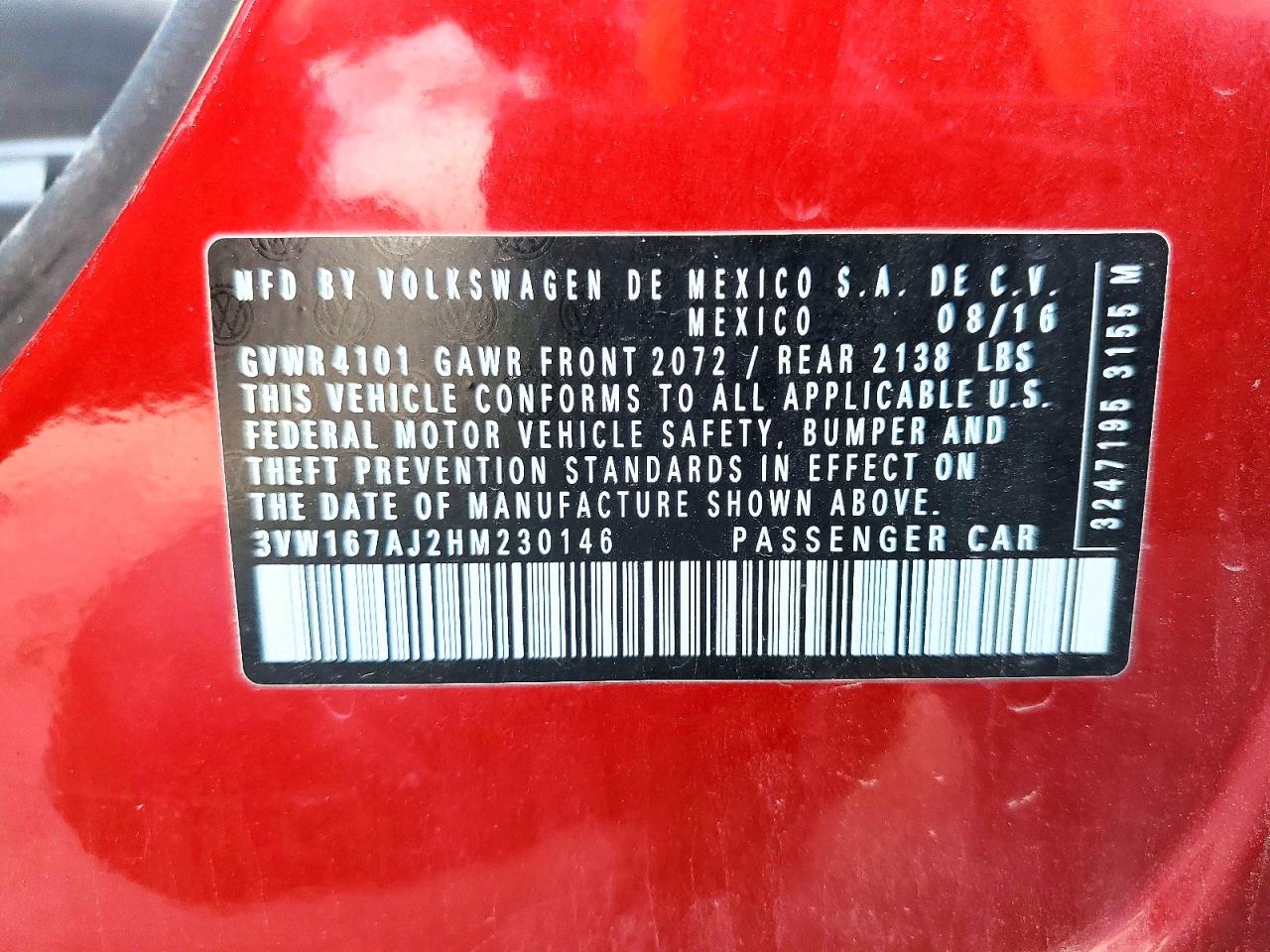 2017 VOLKSWAGEN JETTA S photo 37
