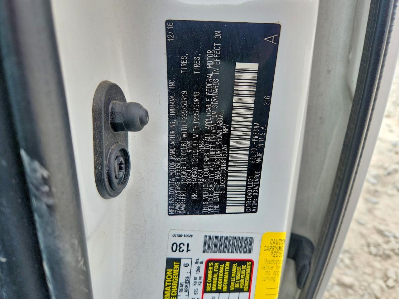 2017 TOYOTA SIENNA SE 8-PASSENGER photo 27