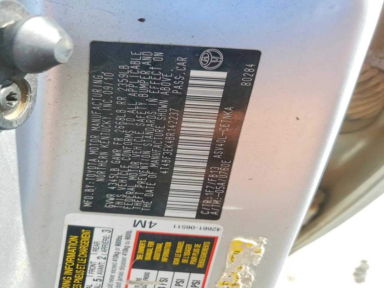 2011 TOYOTA CAMRY LE photo 34