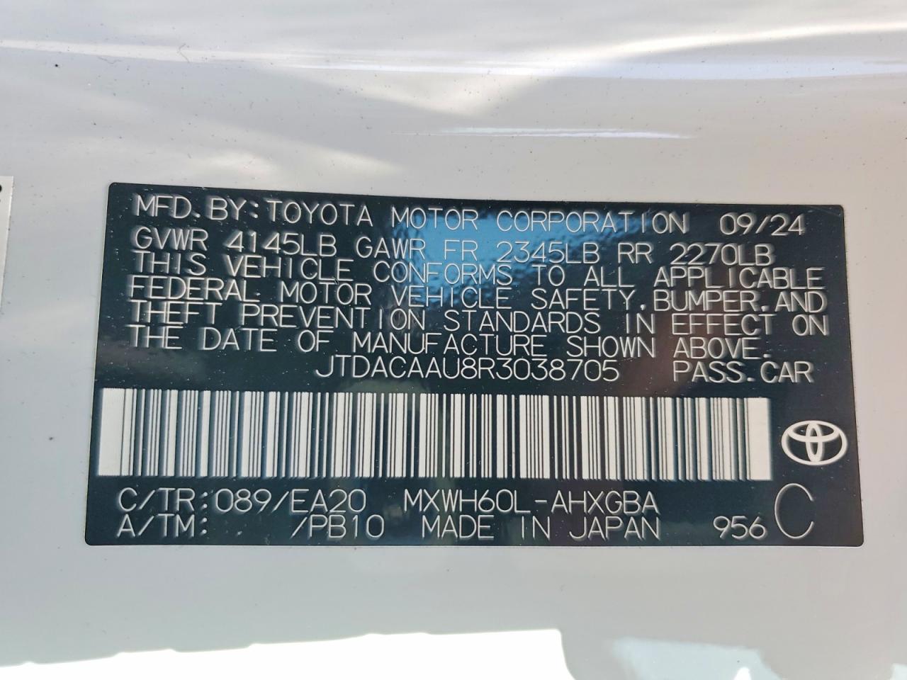 2024 TOYOTA PRIUS XLE photo 23