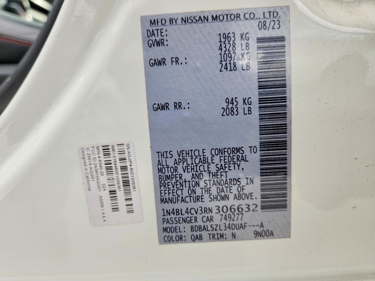 2024 NISSAN ALTIMA 2.5 SR photo 23