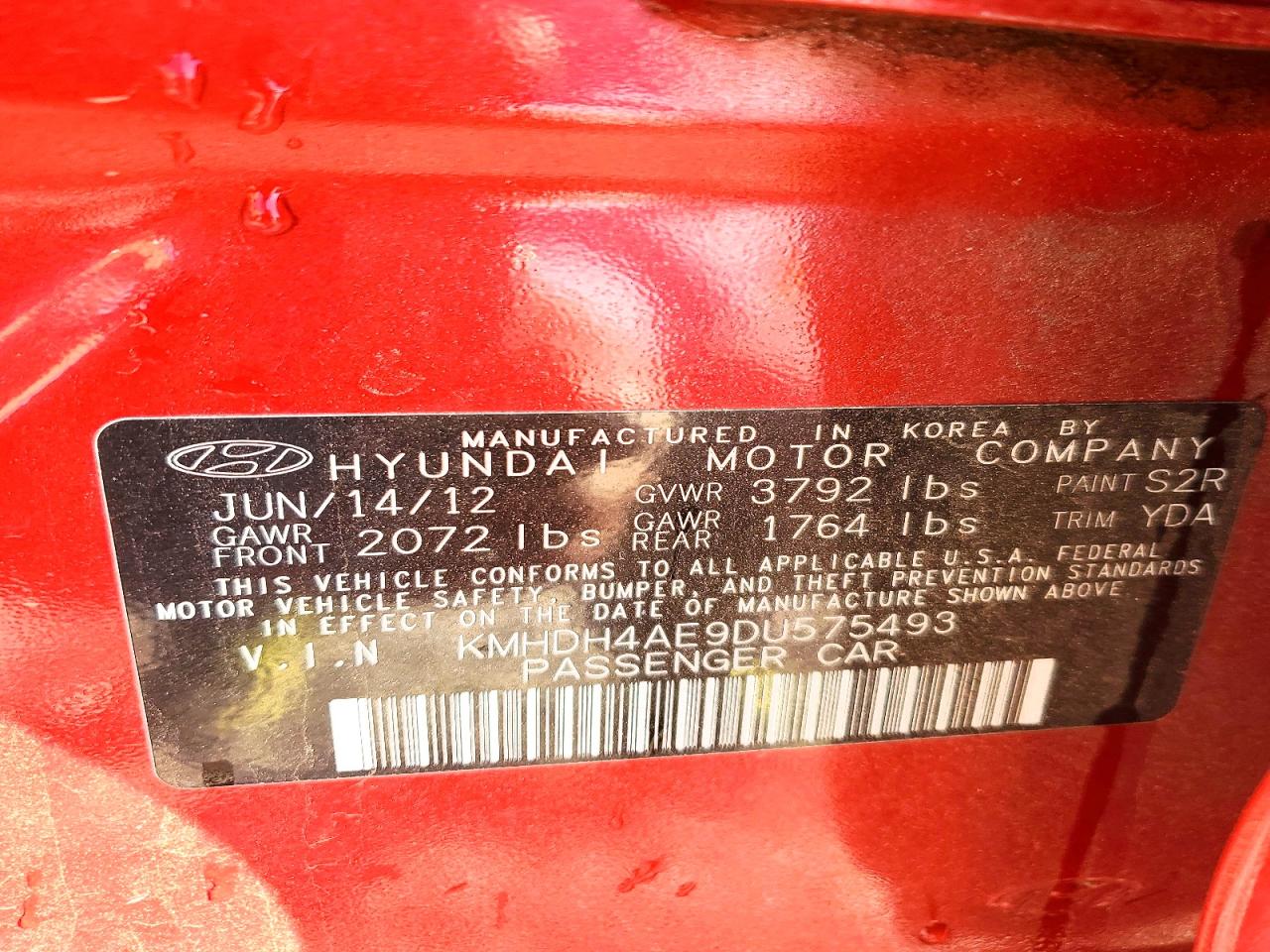 2013 HYUNDAI ELANTRA LIMITED photo 13