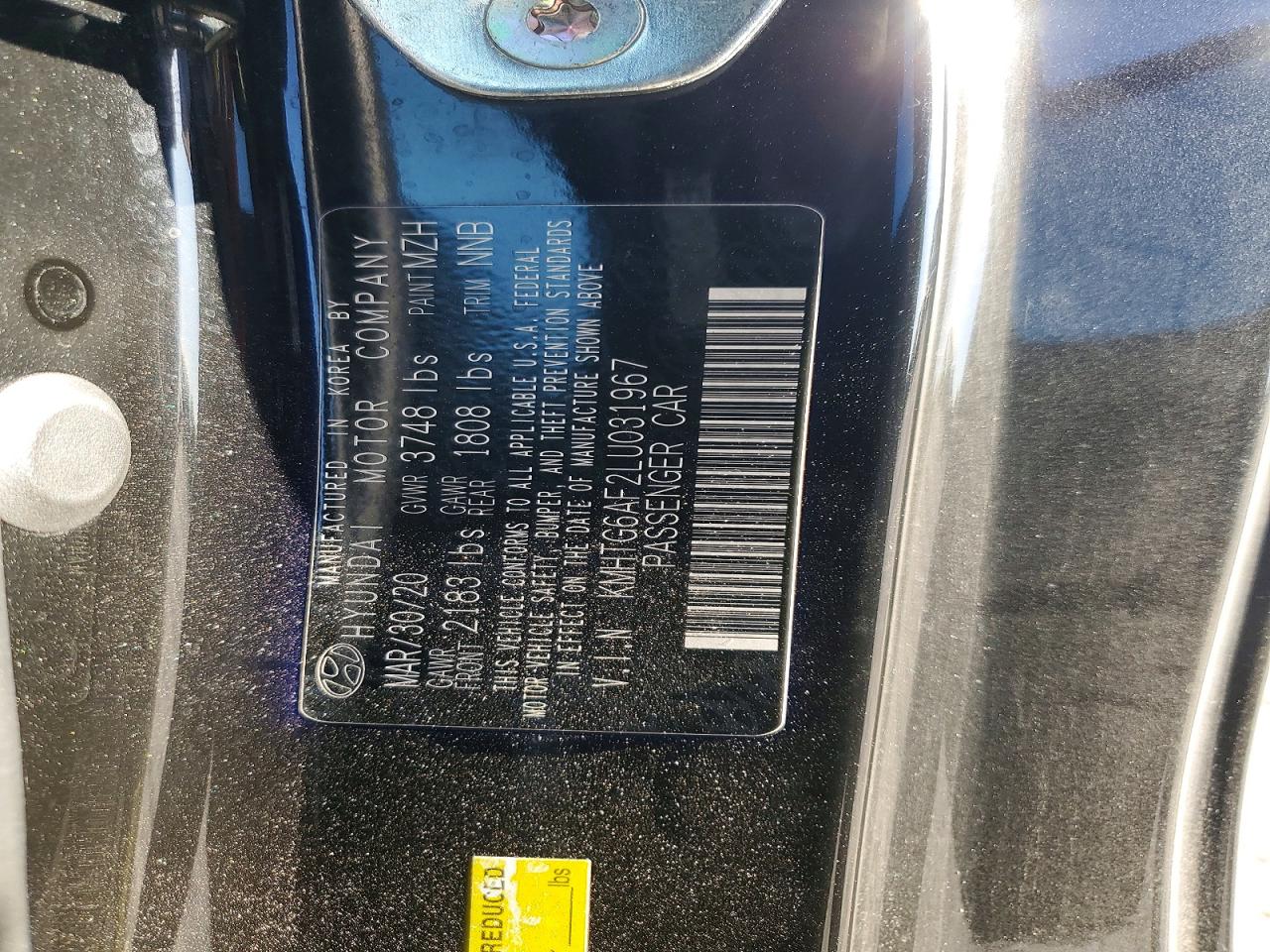 2020 HYUNDAI VELOSTER 2.0L photo 12