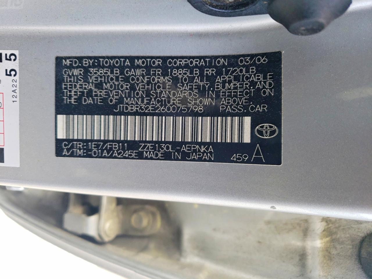 2006 TOYOTA COROLLA LE photo 23