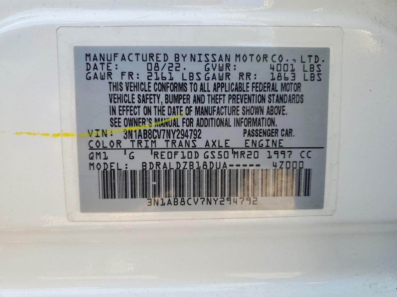 2022 NISSAN SENTRA SV photo 37