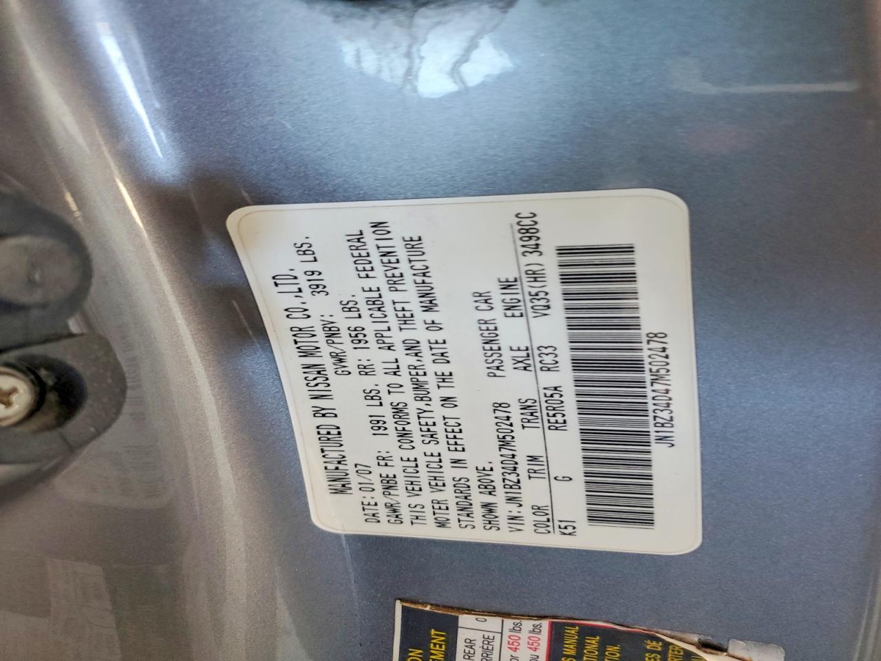 2007 NISSAN 350Z BASE photo 23