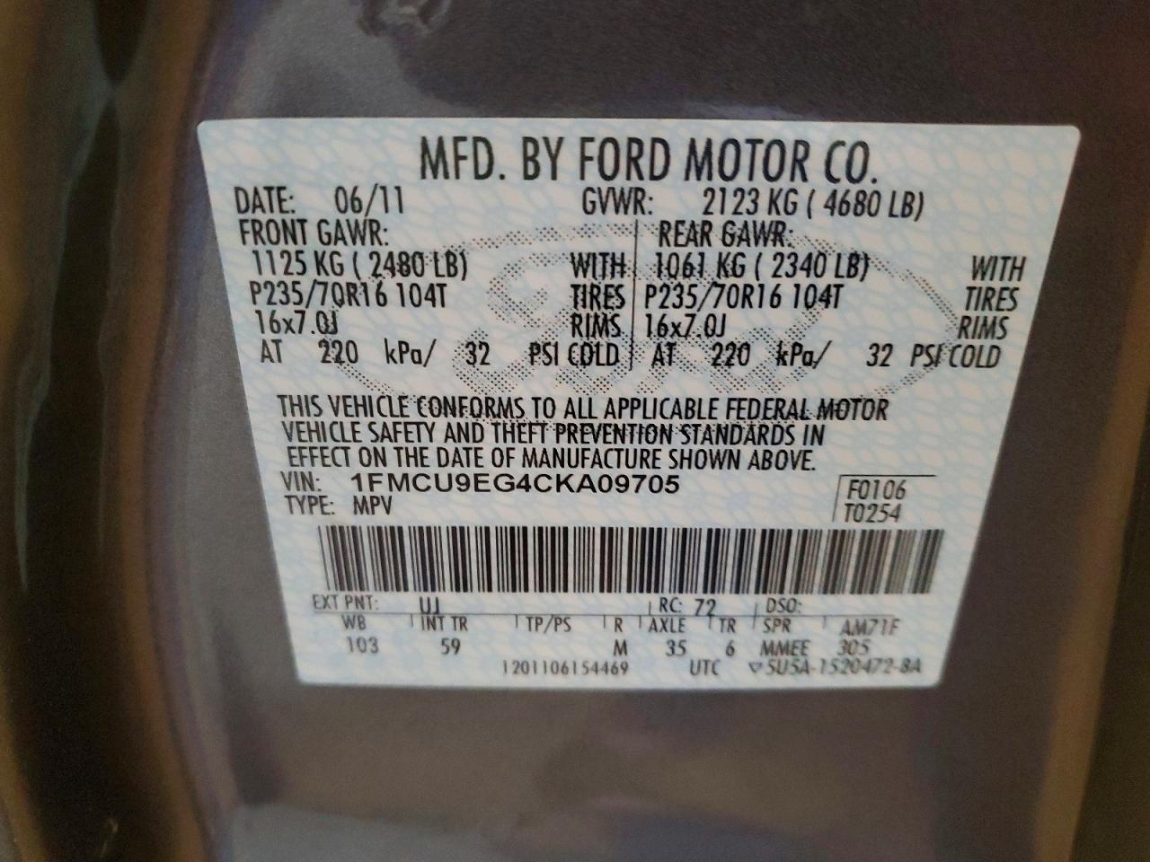 2012 FORD ESCAPE LIMITED photo 23