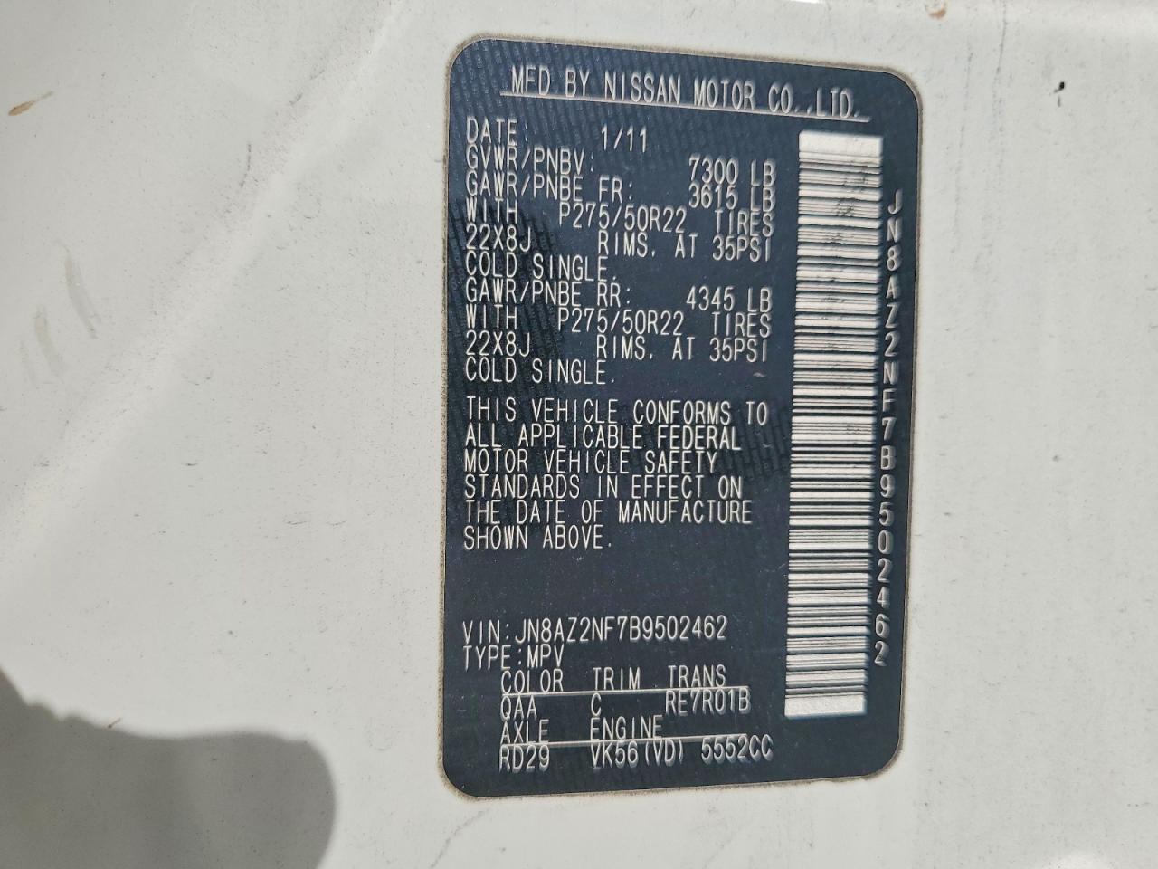 2011 INFINITI QX56 BASE photo 23