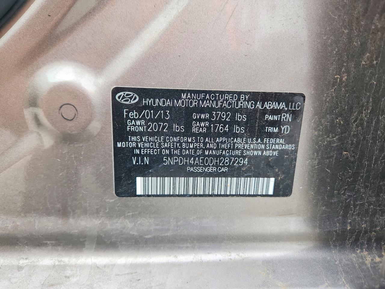 2013 HYUNDAI ELANTRA GLS photo 12