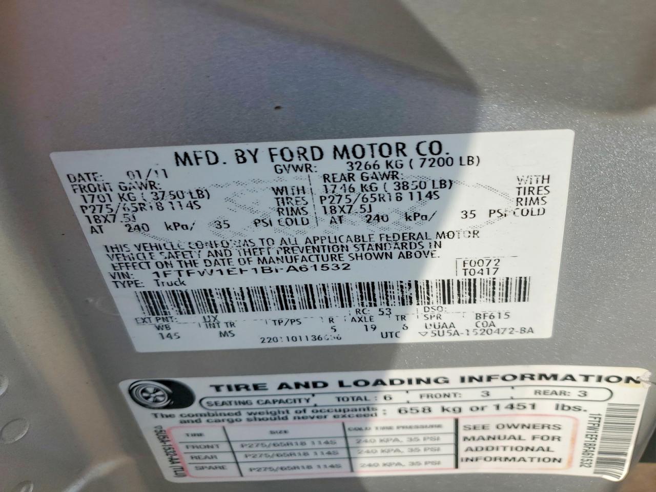 2011 FORD F150 SUPERCREW photo 34