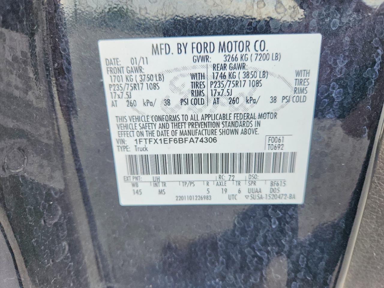2011 FORD F150 SUPER CAB photo 34