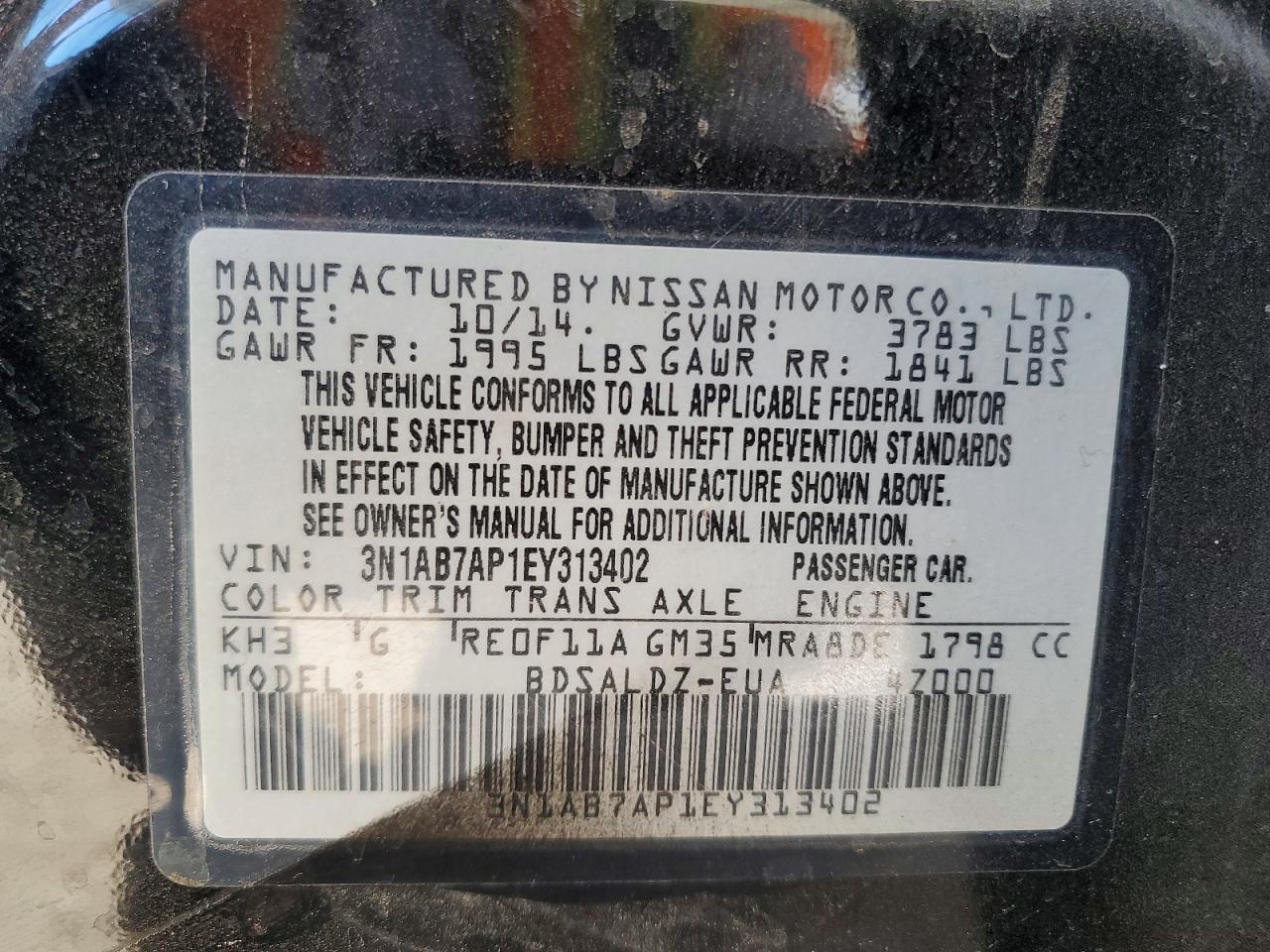 2014 NISSAN SENTRA SV photo 23