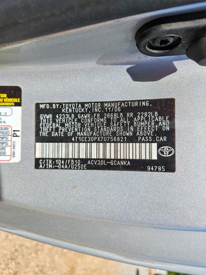 2007 TOYOTA CAMRY SOLARA SE photo 23