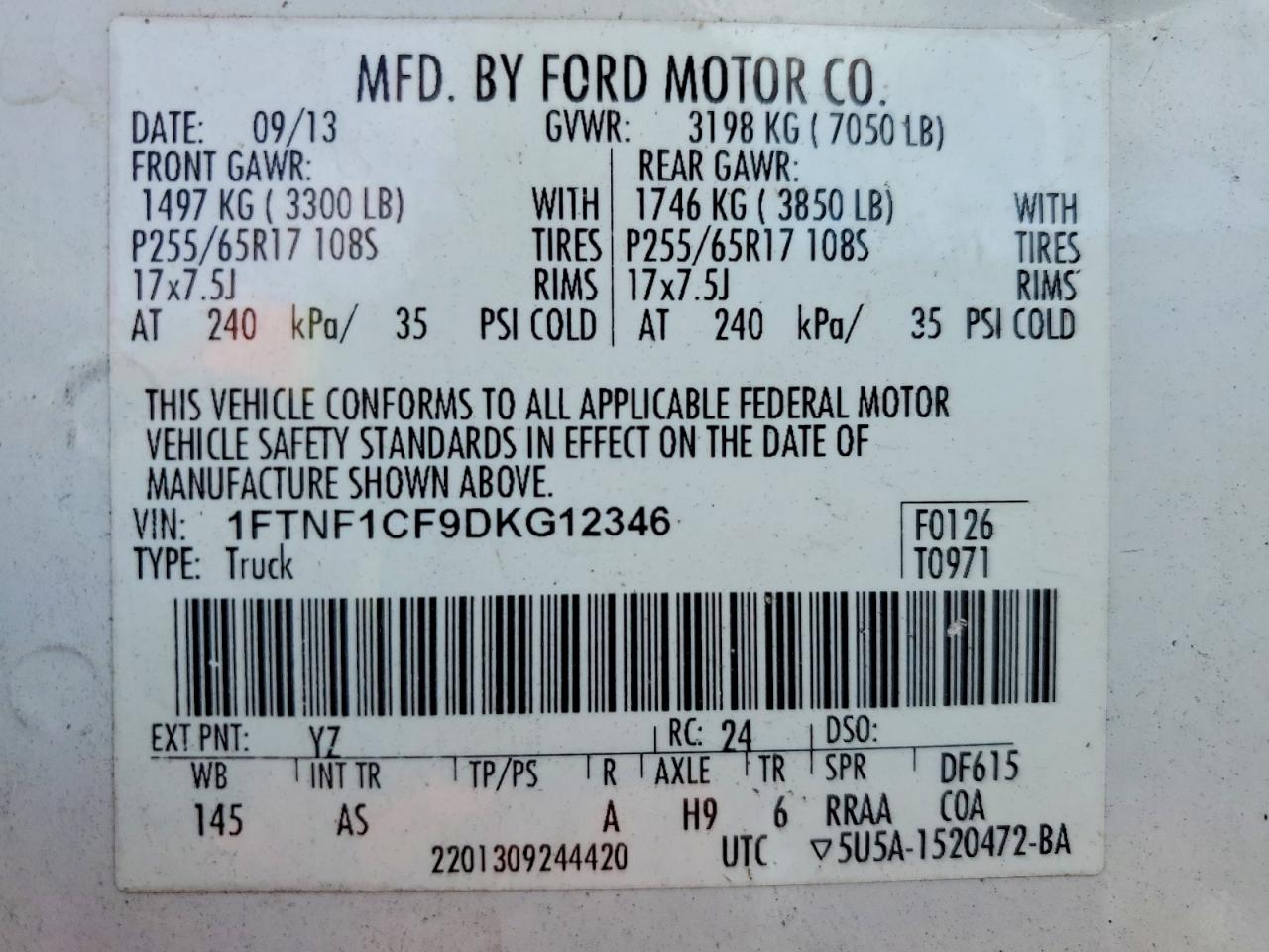 2013 FORD F150 photo 34