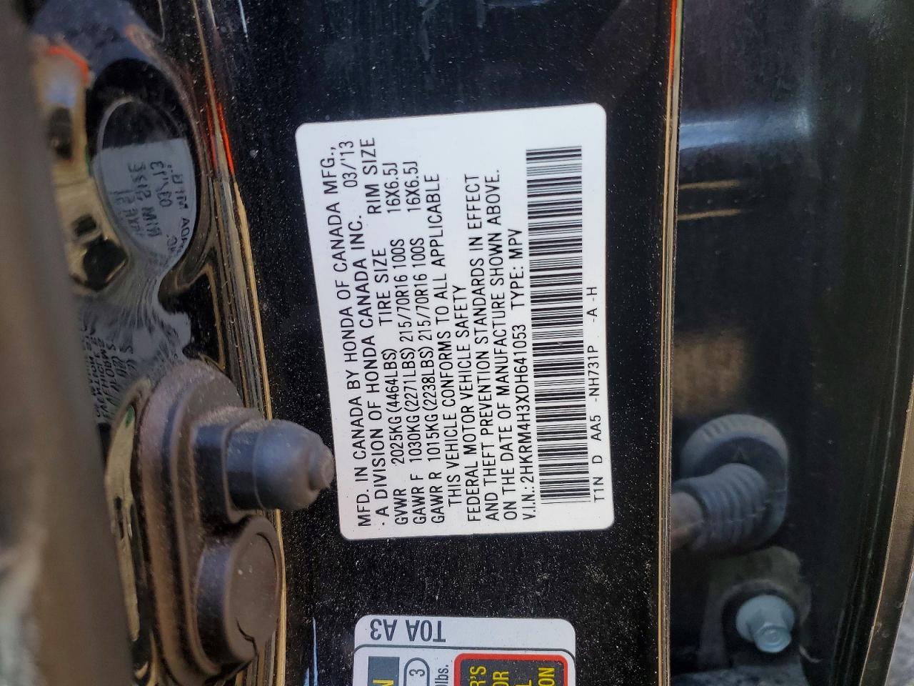 2013 HONDA CR-V LX photo 37