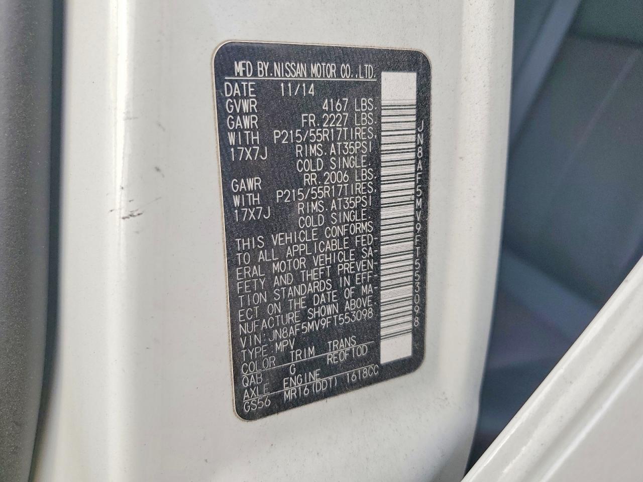 2015 NISSAN JUKE SL photo 25