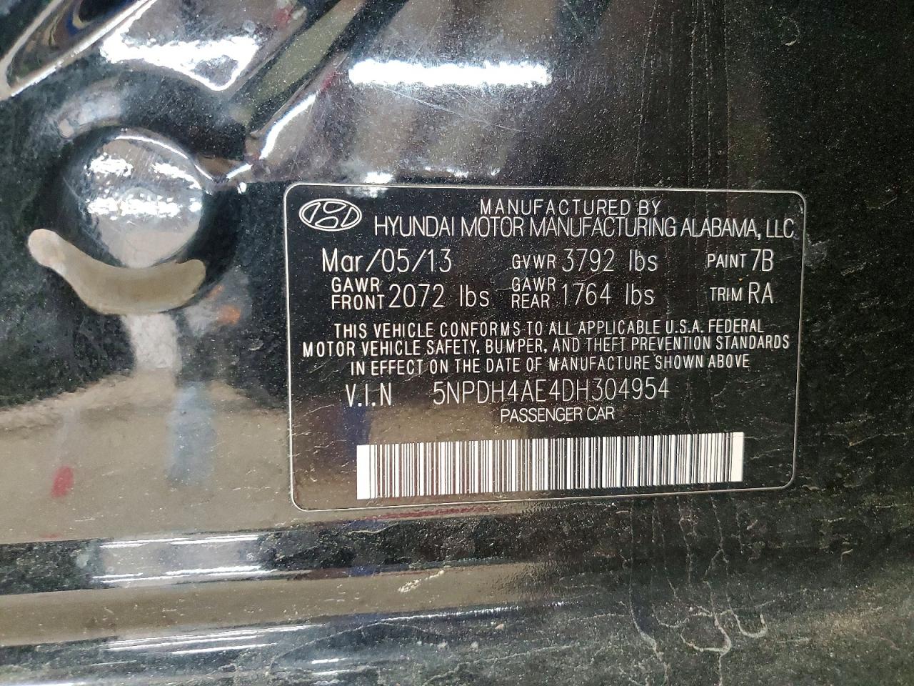 2013 HYUNDAI ELANTRA GLS photo 12