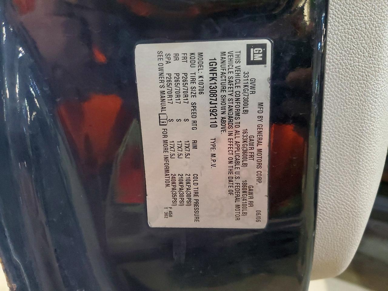 2007 CHEVROLET TAHOE K1500 photo 37