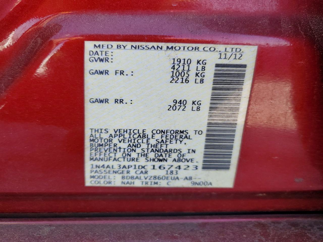 2013 NISSAN ALTIMA 2.5 photo 23