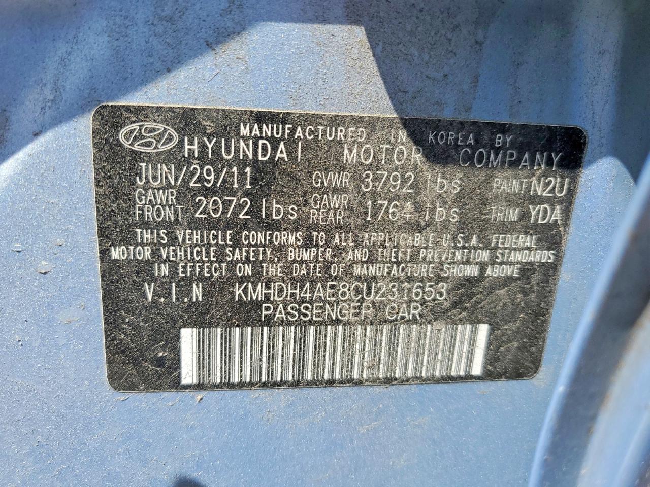 2012 HYUNDAI ELANTRA GLS photo 34