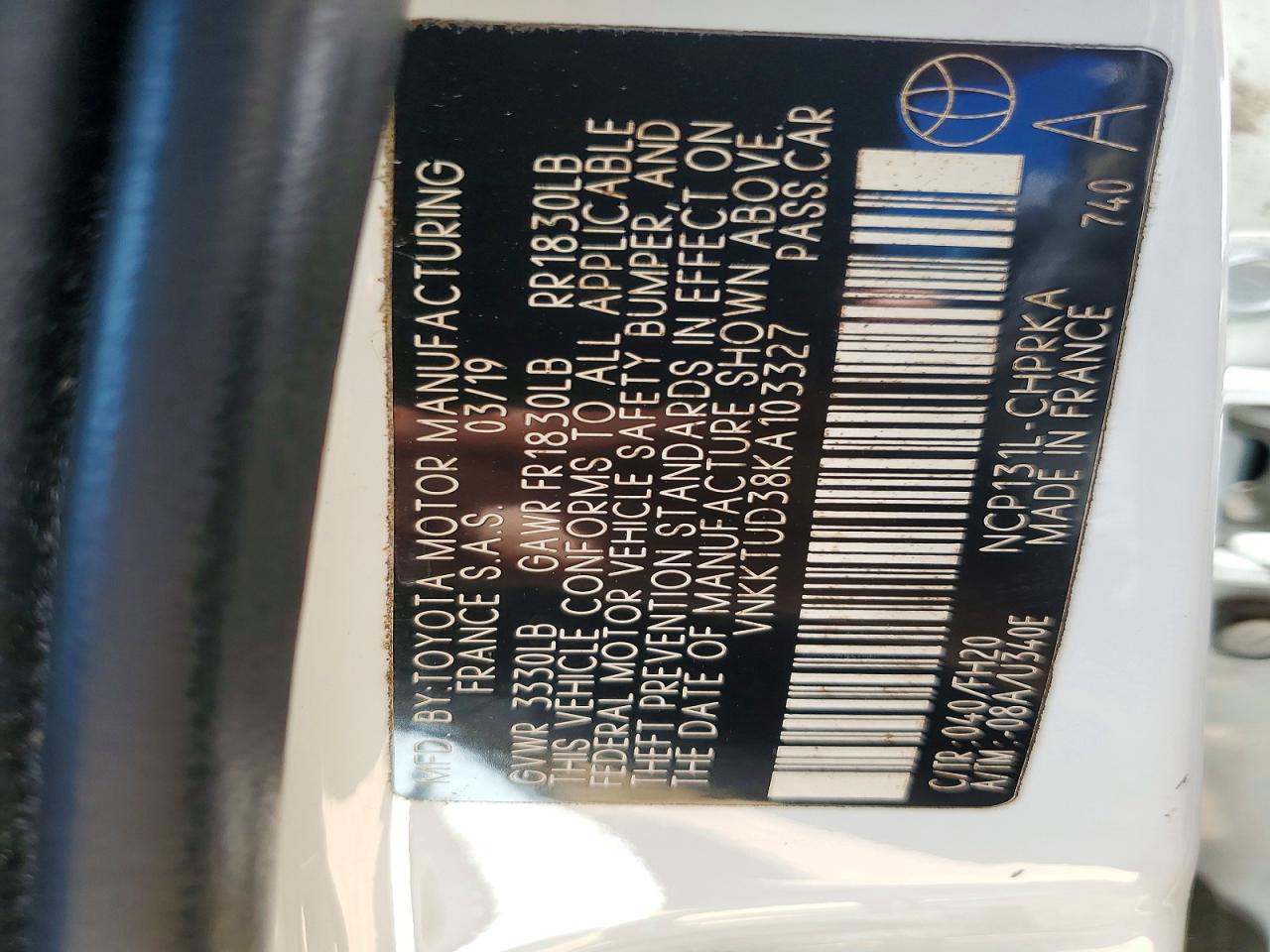 2019 TOYOTA YARIS L photo 37