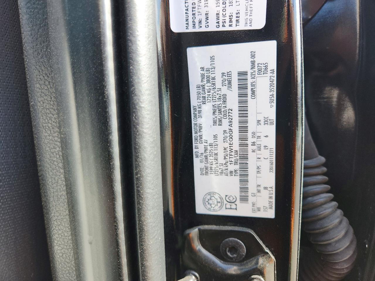 2016 FORD F150 SUPERCREW photo 23