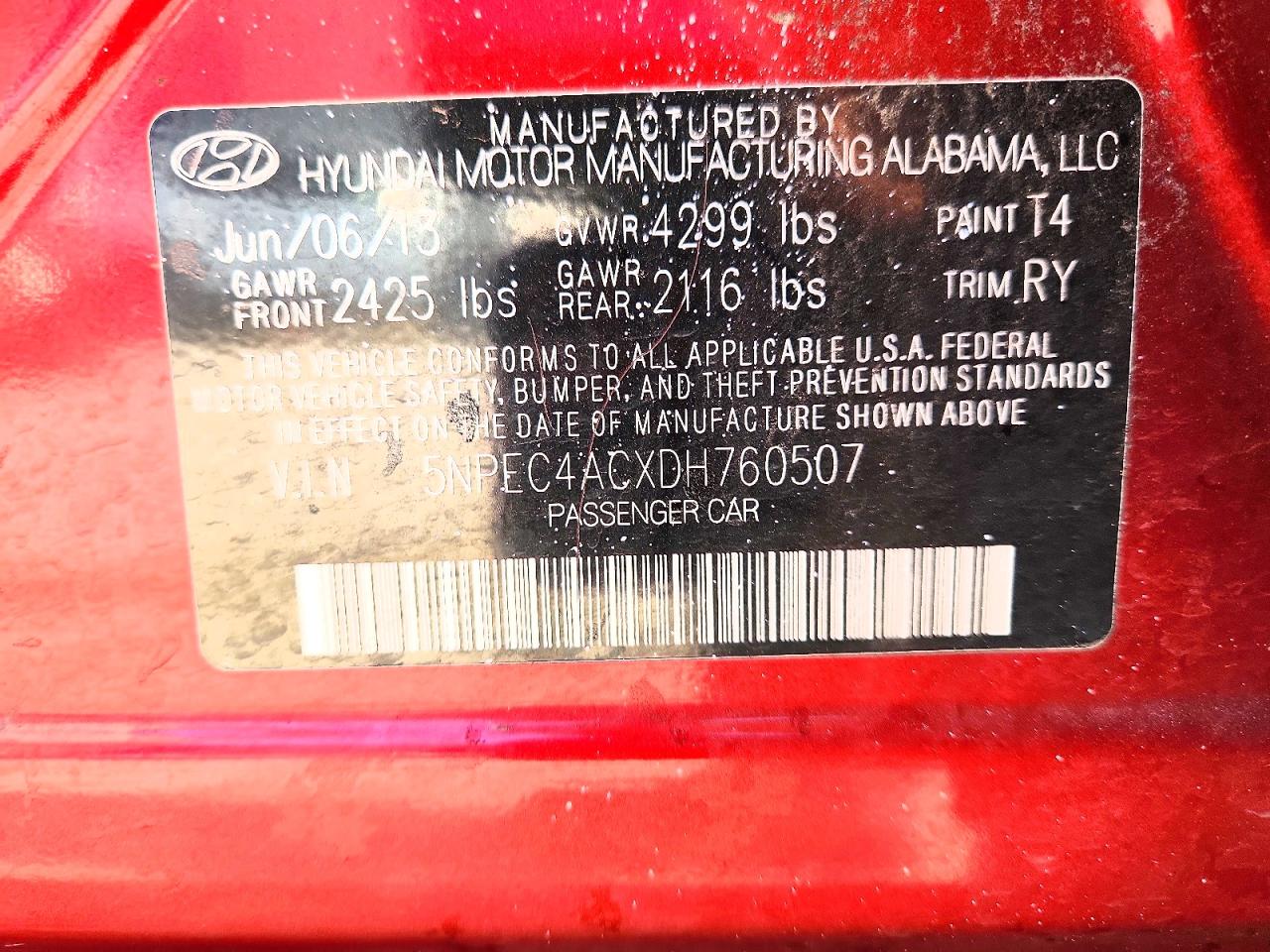 2013 HYUNDAI SONATA SE photo 12