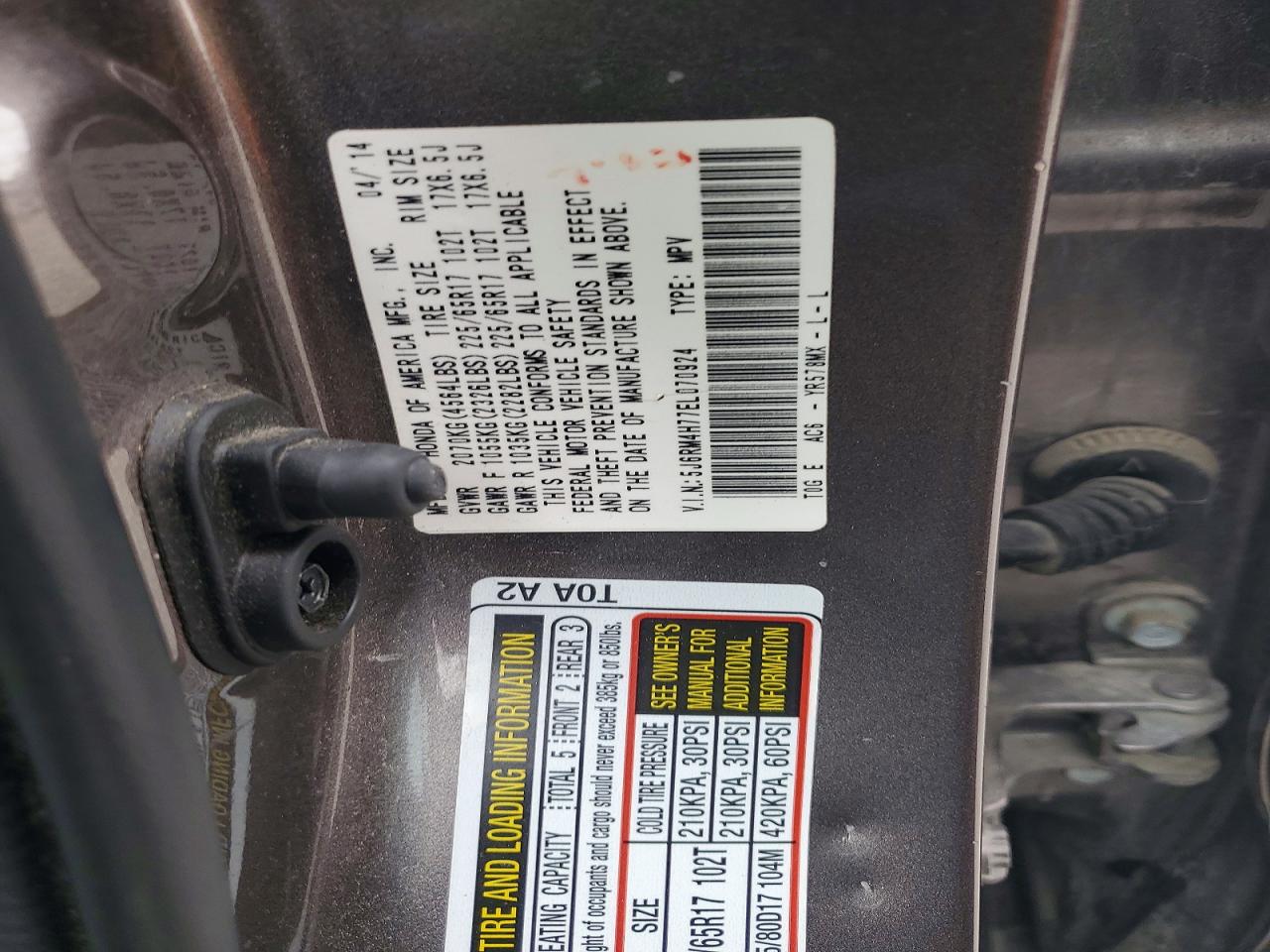 2014 HONDA CR-V EXL photo 13