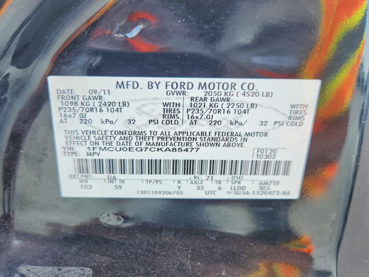 2012 FORD ESCAPE LIMITED photo 25