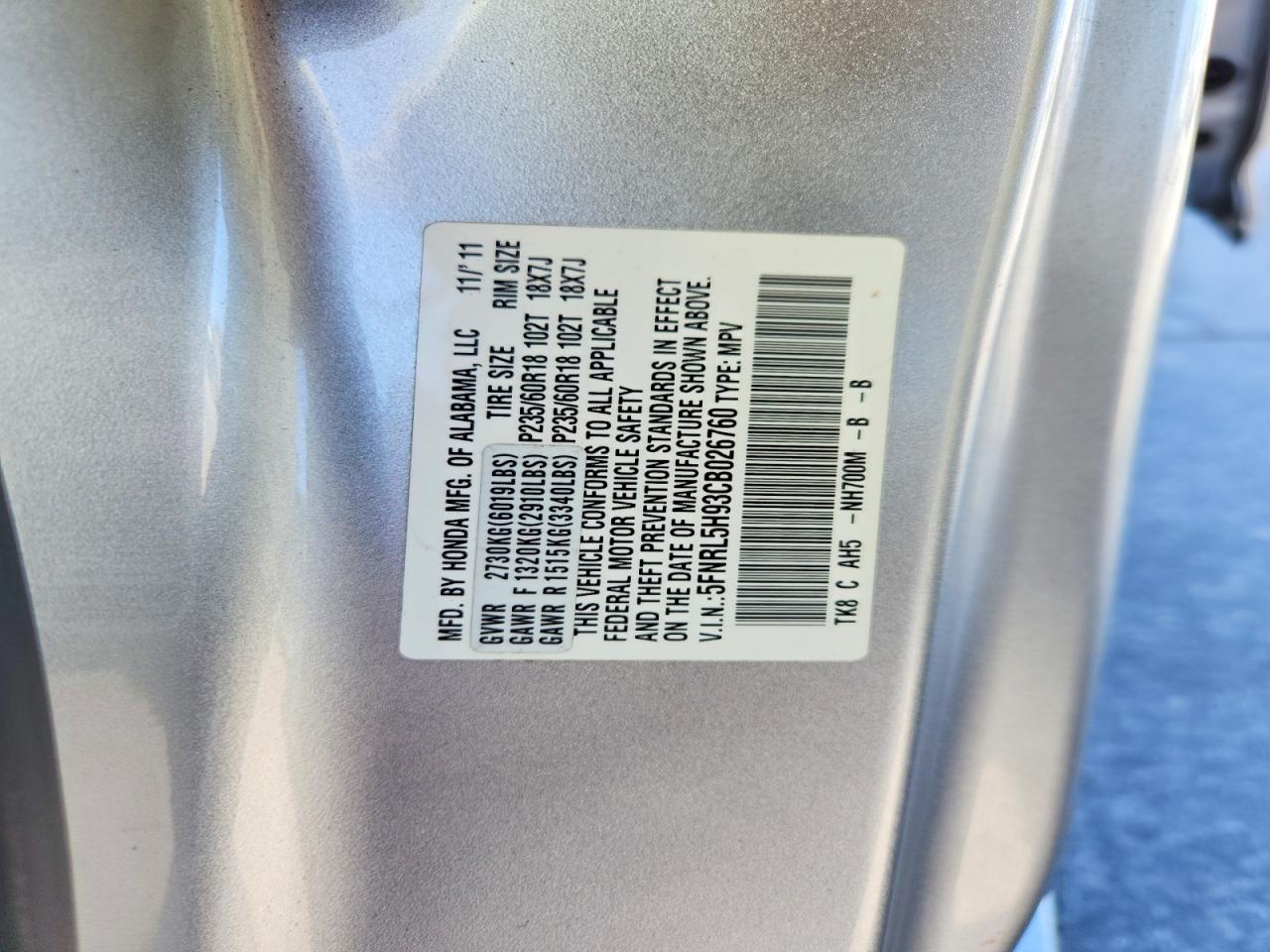 2012 HONDA ODYSSEY TOURING photo 25