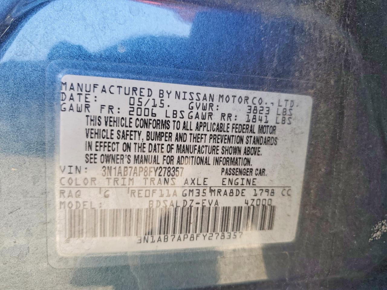2015 NISSAN SENTRA SV photo 34