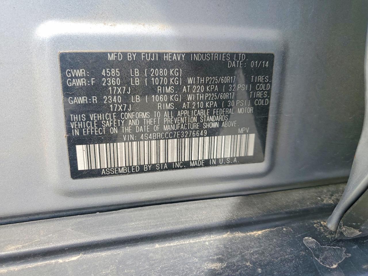 2014 SUBARU OUTBACK 2.5I PREMIUM photo 37