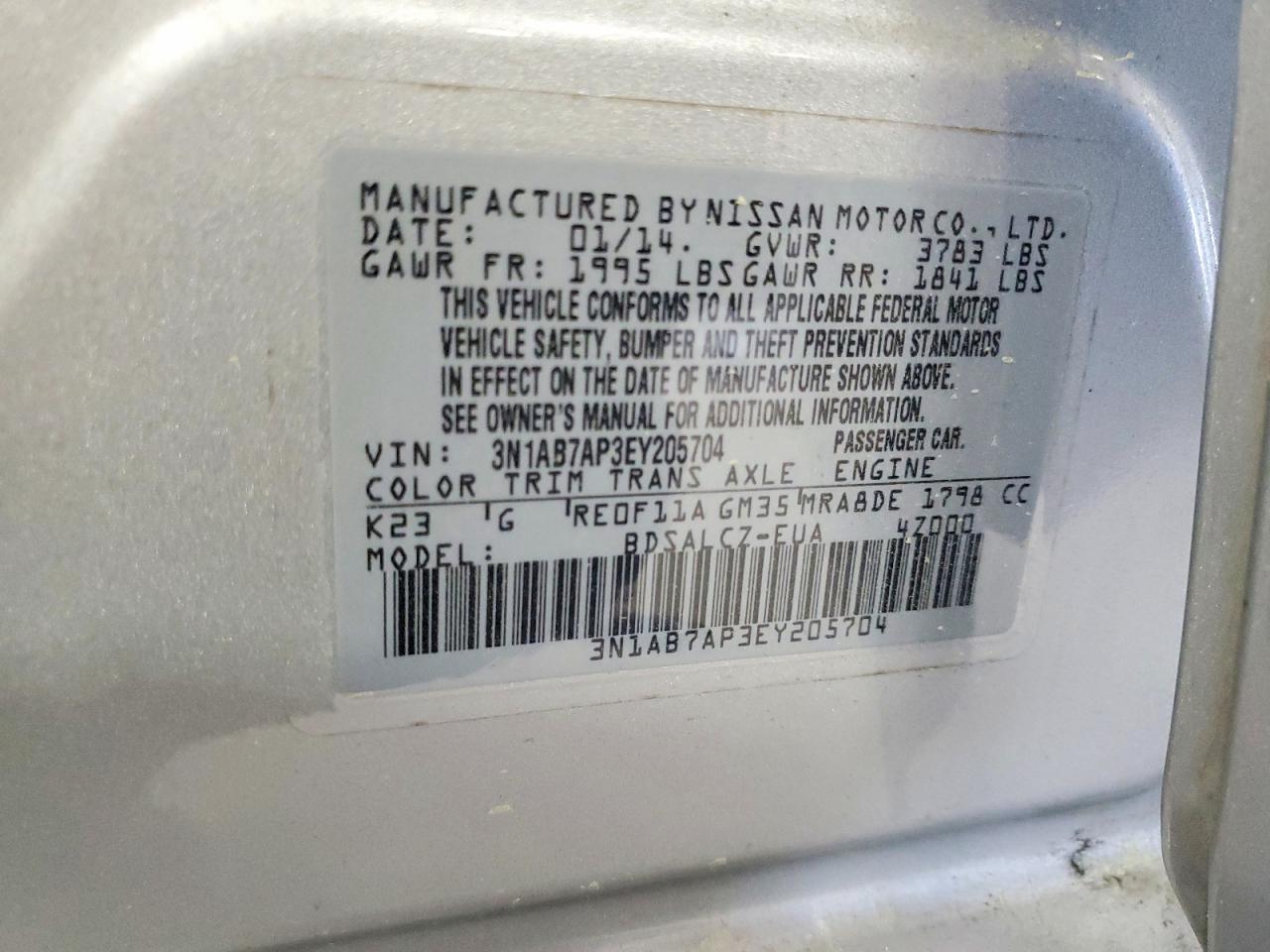 2014 NISSAN SENTRA S photo 23