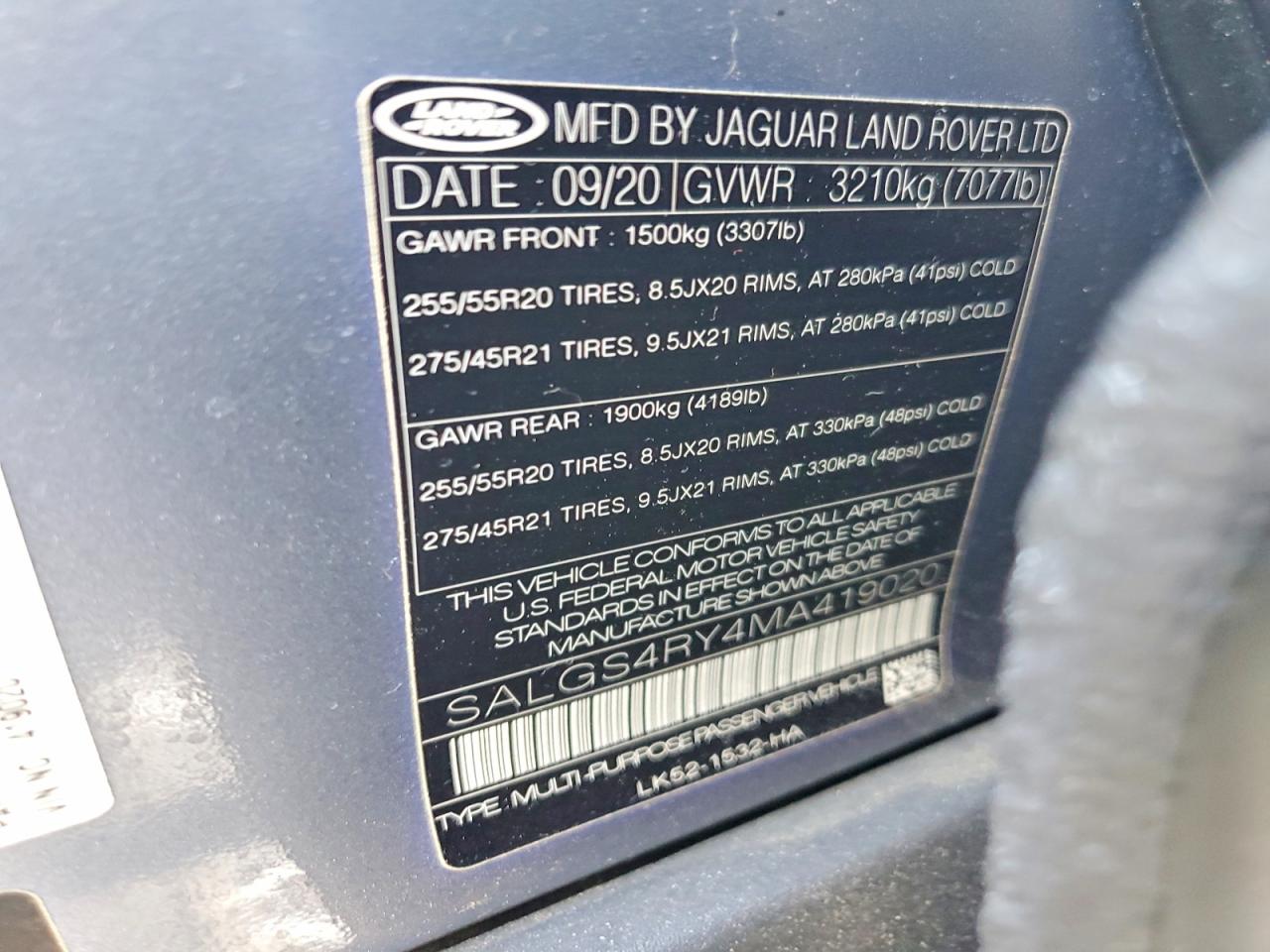 2021 LAND ROVER RANGE ROVER HSE photo 25