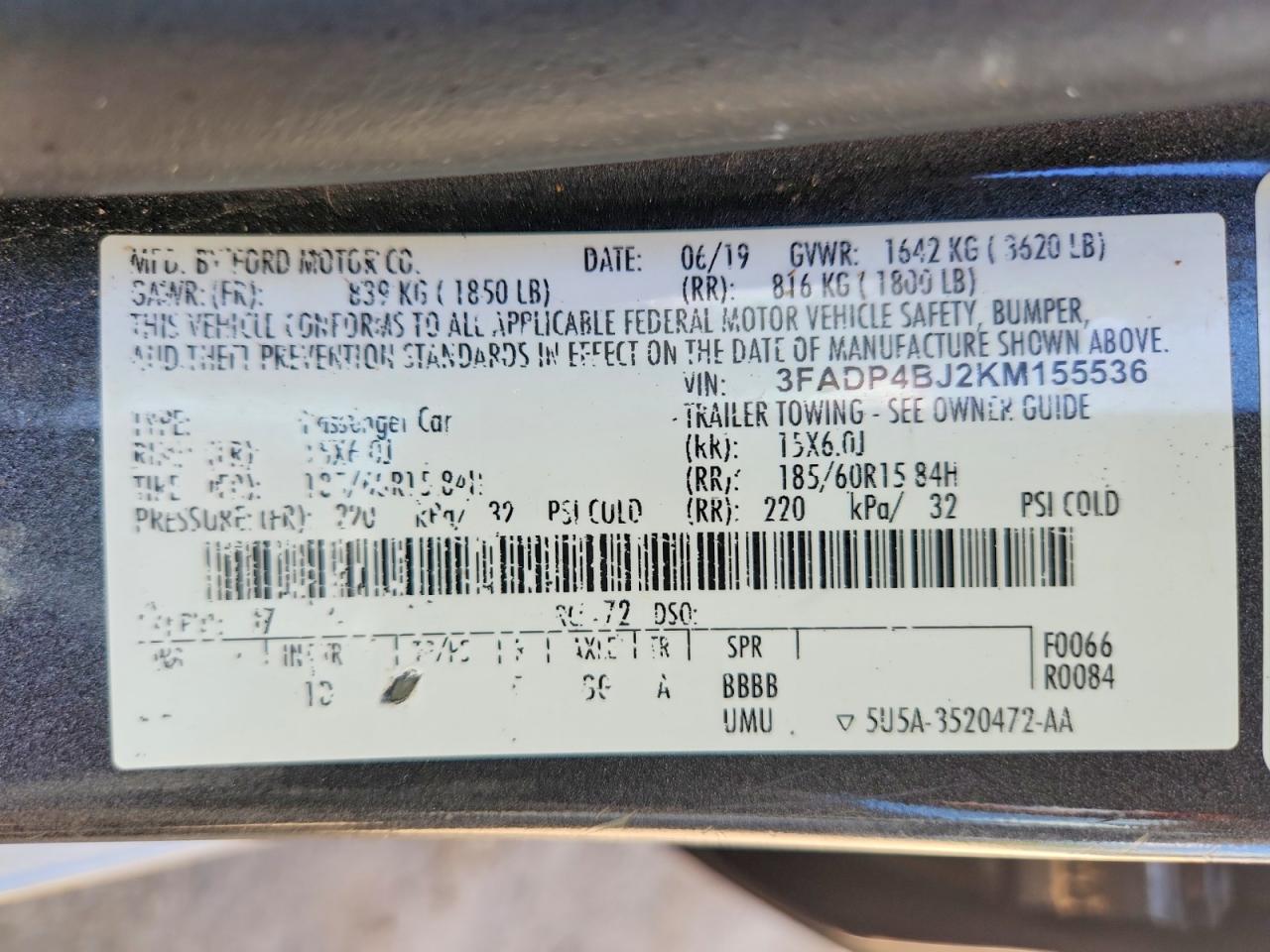 2019 FORD FIESTA SE photo 25