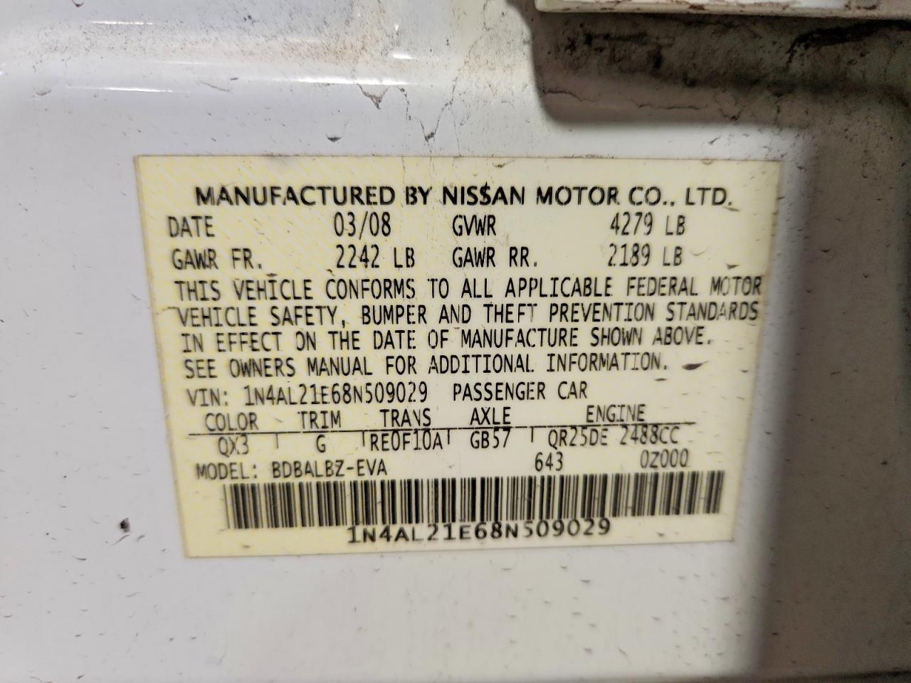 2008 NISSAN ALTIMA 2.5 photo 34