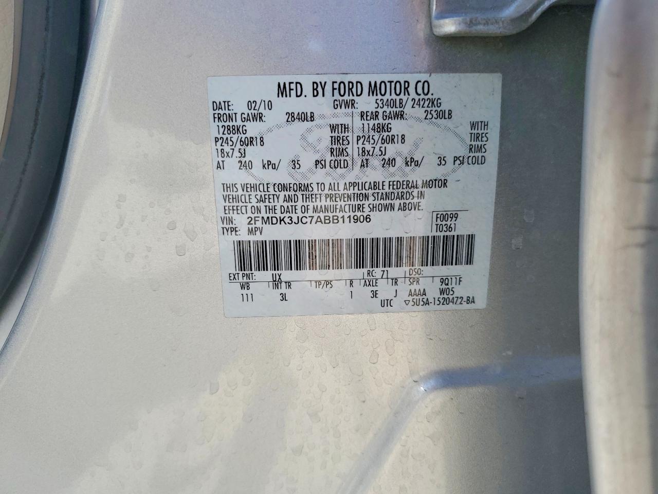 2010 FORD EDGE SEL photo 25