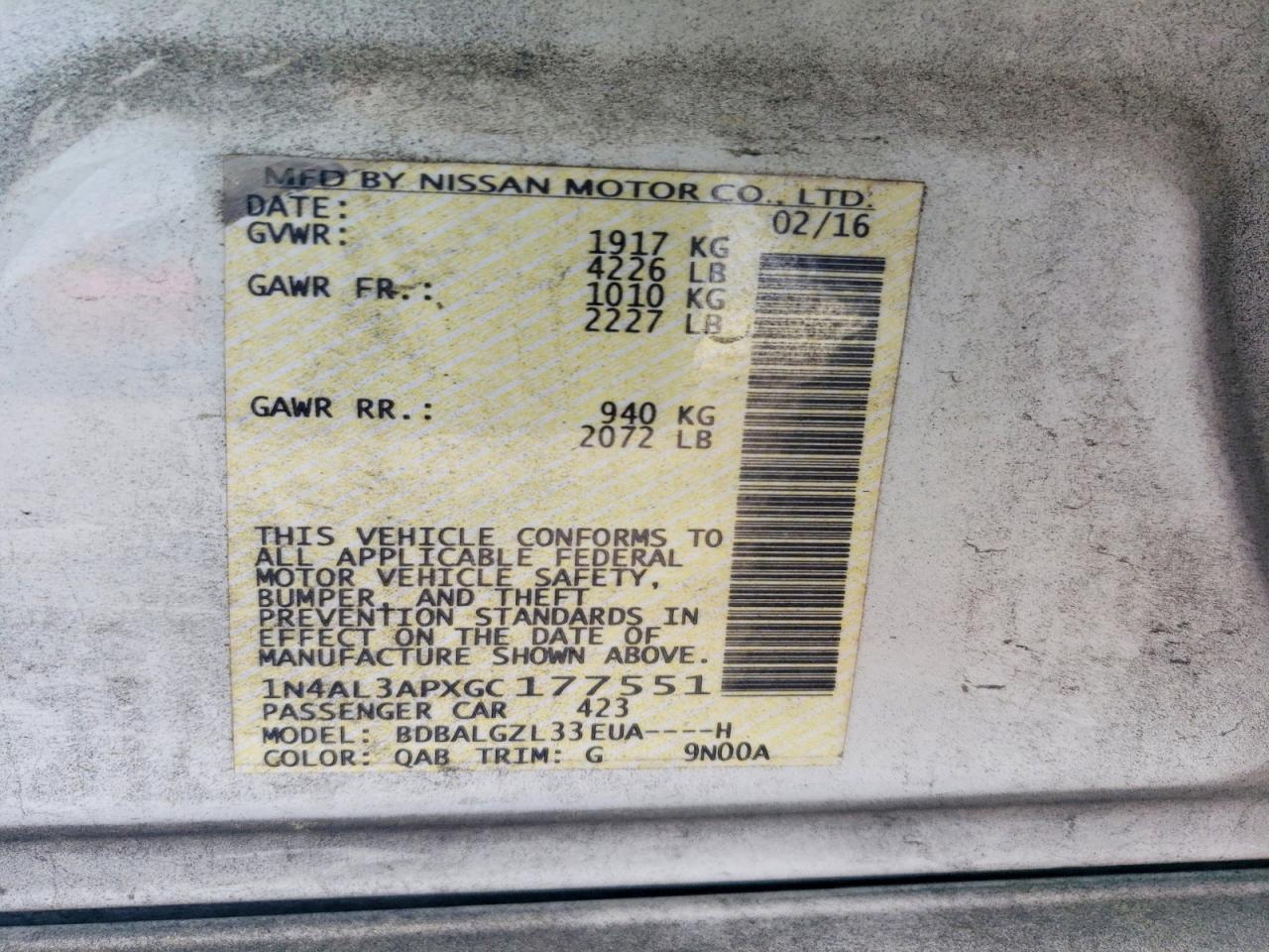 2016 NISSAN ALTIMA 2.5 S photo 23