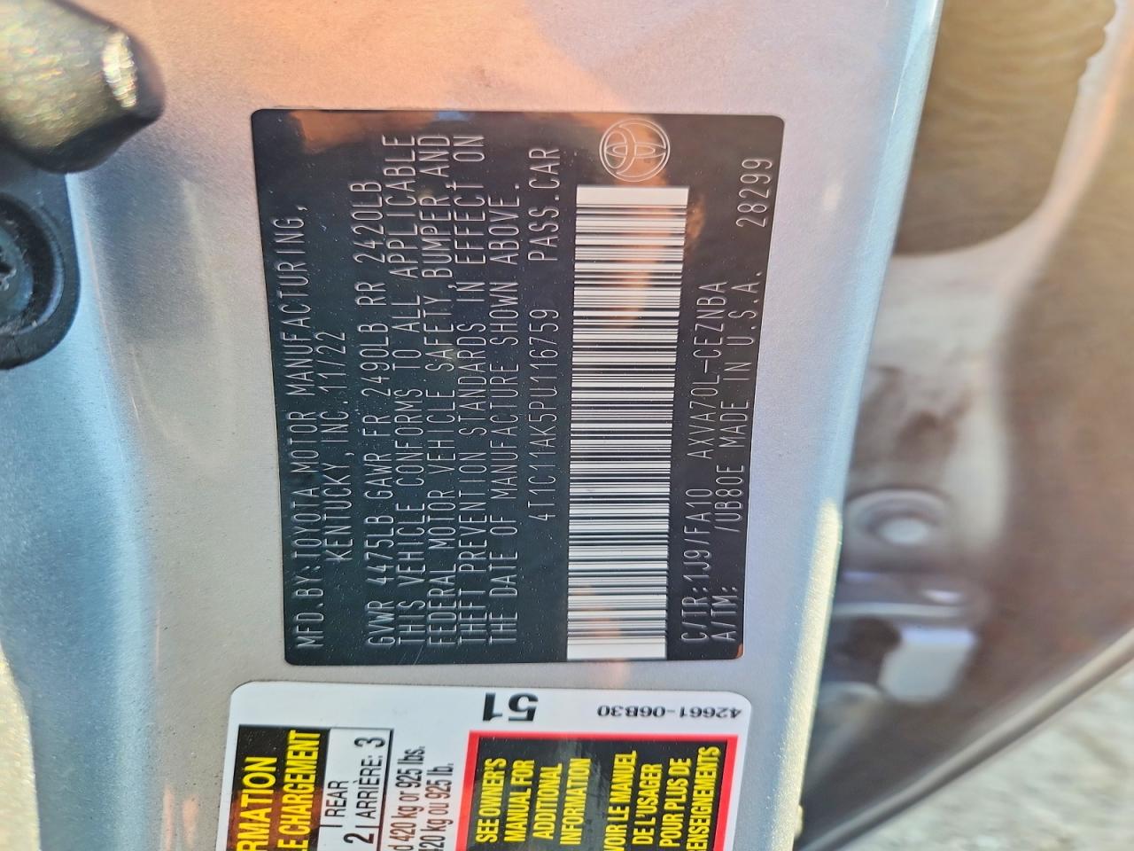 2023 TOYOTA CAMRY LE photo 34