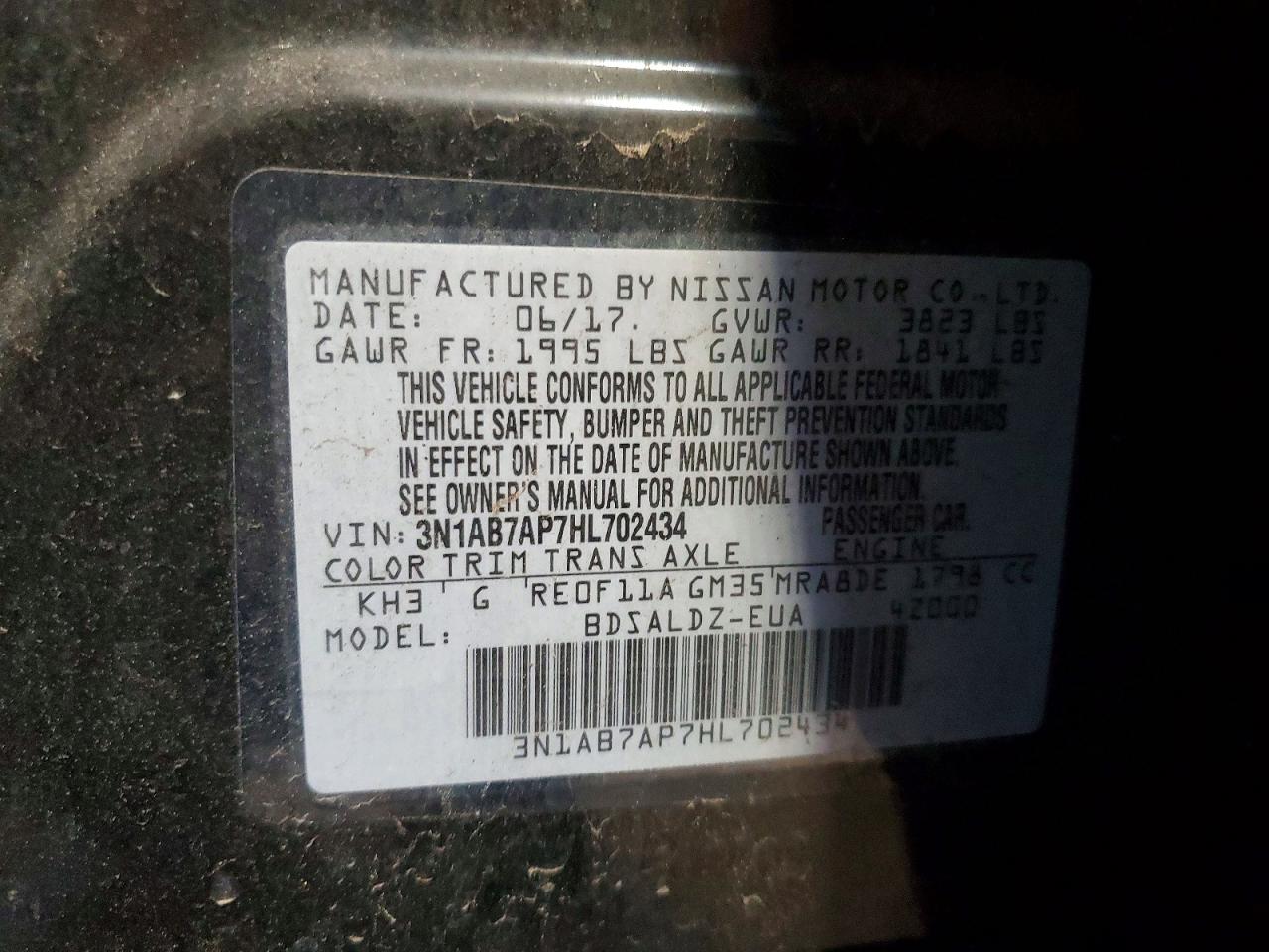 2017 NISSAN SENTRA SV photo 34