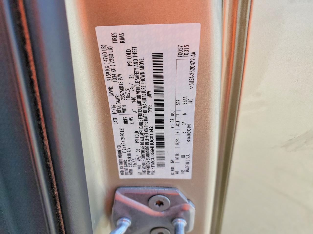 2017 FORD ESCAPE SE photo 25