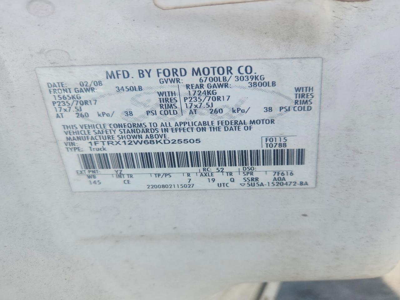 2008 FORD F150 photo 12