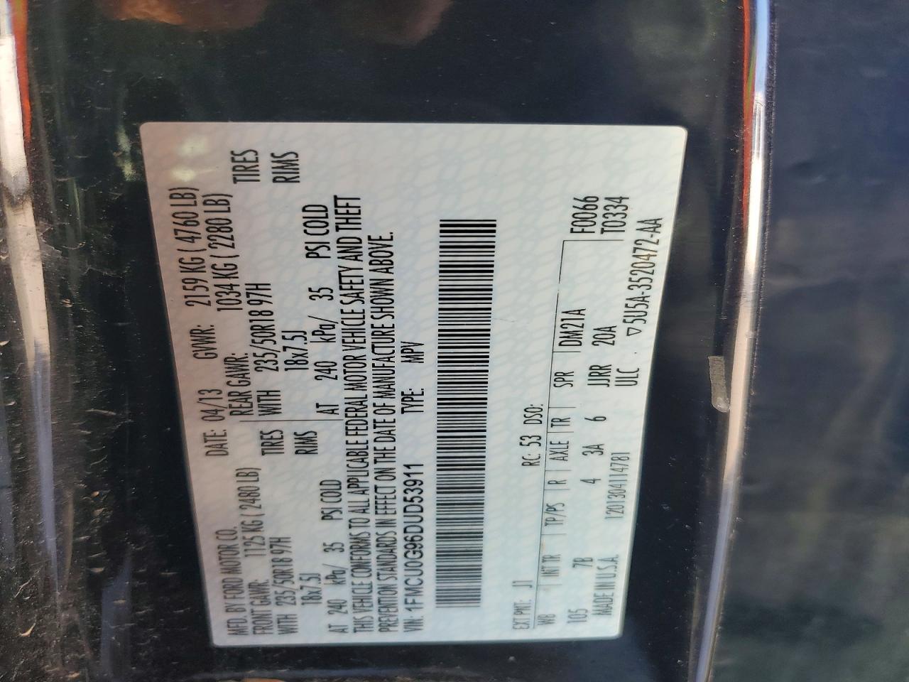 2013 FORD ESCAPE SE photo 25